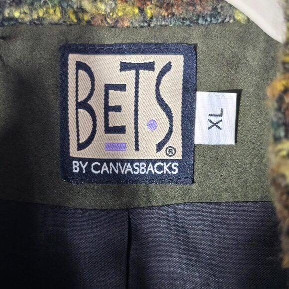 BETS by Canvasbacks Lined Patchwork Design Vest Size XL Wood Buttons USA (MM-3) - Picture 7 of 14
